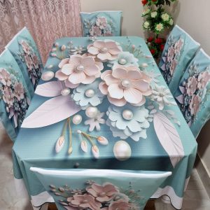 3d print korian velvet 7 pcs dining table cloth